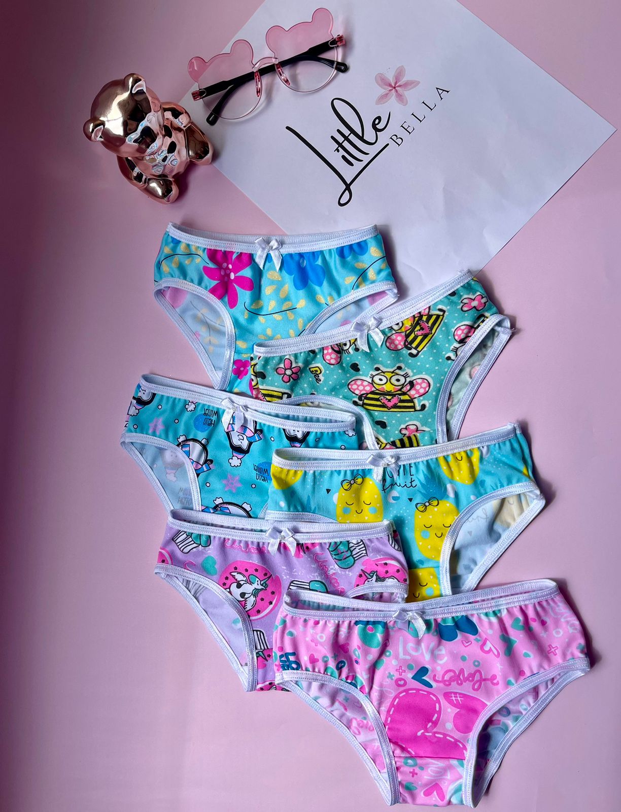 Docena pantie niña en algodon estampados