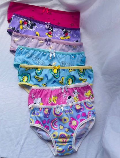 Docena pantie niña  en algodon estampados