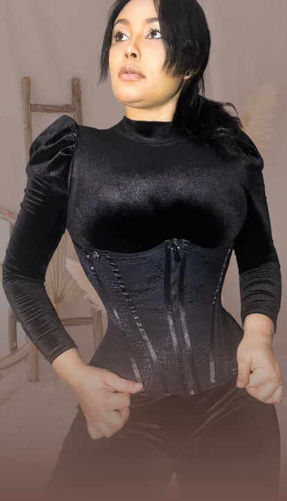 CINTURILLA CORSET DELUXE  17 VARILLAS DOBLE AJUSTE TORSO LARGO 3 NIVELES DE AJUSTES EFECTO RELOJ DE ARENA+ CIERRE