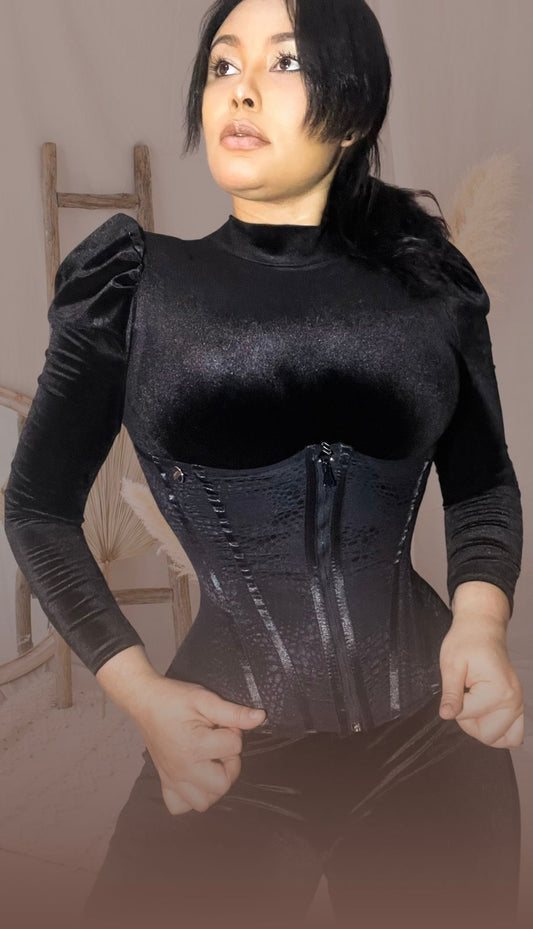 CINTURILLA CORSET DELUXE  17 VARILLAS DOBLE AJUSTE TORSO LARGO 3 NIVELES DE AJUSTES EFECTO RELOJ DE ARENA+ CIERRE
