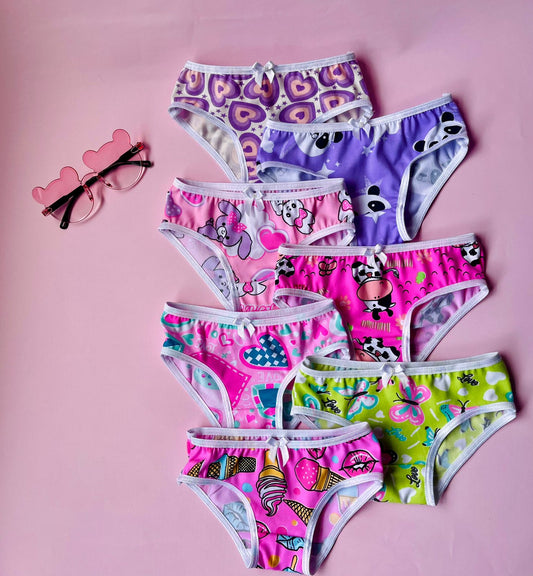 Docena pantie niña  en algodon estampados