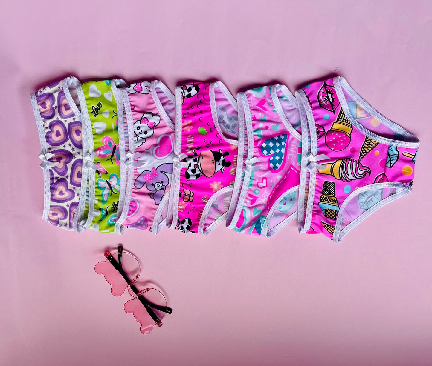 Docena pantie niña  en algodon estampados